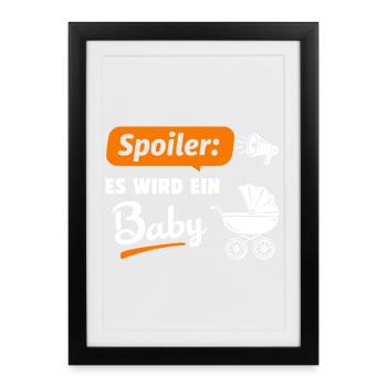 Spoiler : Ça va être un bébé - Affiche encadrée (27 × 37 cm) - noir - Devant