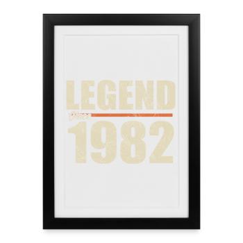 Anniversaire 1982 | Légende depuis 1982 - Affiche encadrée (27 × 37 cm) - noir - Devant