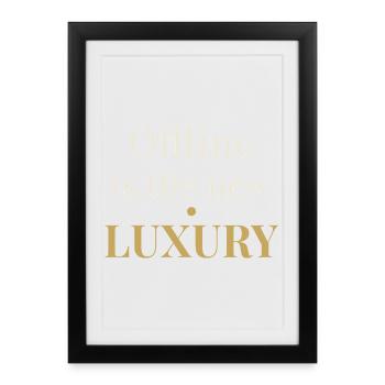 Offline is the New Luxury – Minimal Design - Framed poster (27 × 37 cm) - black - Front