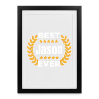 Meilleur cadeau de nom de légende Jason de tous les temps - Affiche encadrée (27 × 37 cm) - noir - Devant