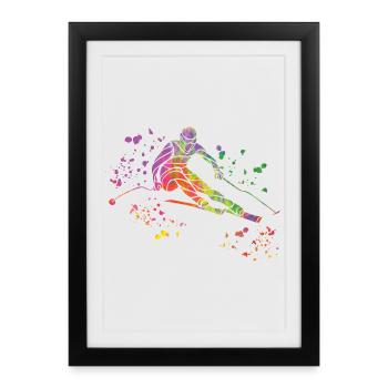Ski alpin Sports d’hiver Ski nordique - Affiche encadrée (27 × 37 cm) - noir - Devant