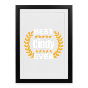 Best Cindy Ever Legend Name Gift - Framed poster (27 × 37 cm) - black - Front