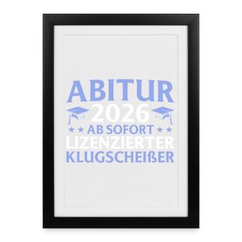 Abitur passed in 2026 Passed final exam - Framed poster (27 × 37 cm) - black - Front