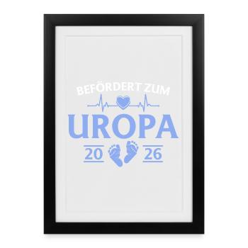Promoted to great-grandpa 2026 baby shower - Framed poster (27 × 37 cm) - black - Front