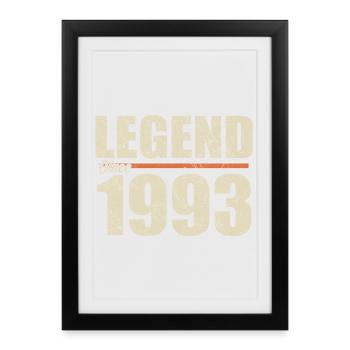 Anniversaire 1993 | Légende depuis 1993 - Affiche encadrée (27 × 37 cm) - noir - Devant