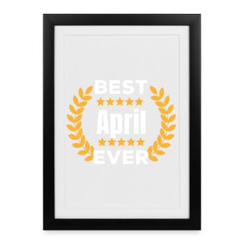 Meilleur cadeau de nom de légende d’avril de tous les temps - Affiche encadrée (27 × 37 cm) - noir - Devant