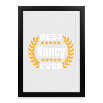 Best Nancy Ever Legend Name Gift - Framed poster (27 × 37 cm) - black - Front