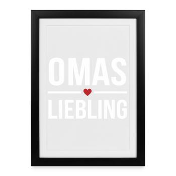 Omas Liebling Allemande Grand-mère Cadeau préféré - Affiche encadrée (27 × 37 cm) - noir - Devant