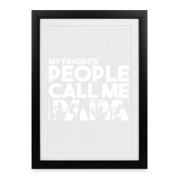 Papa Line Worker Electrical Lineman Silhouette - Framed poster (27 × 37 cm) - black - Front