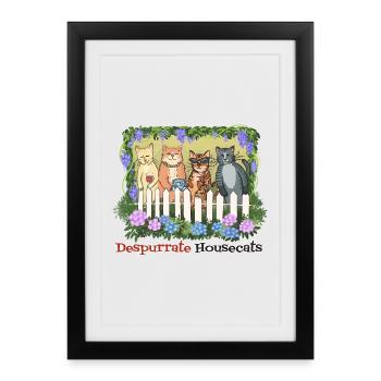 Chats domestiques dénaturés - Affiche encadrée (27 × 37 cm) - noir - Devant