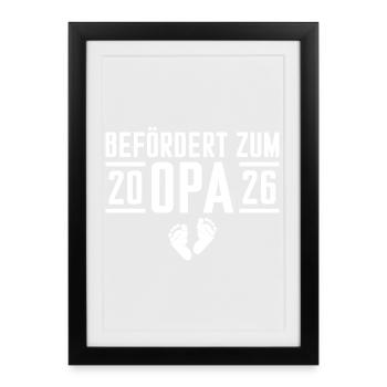 Baby Shower Promoted to Grandpa 2026 - Framed poster (27 × 37 cm) - black - Front