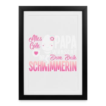 All the best dad wishes you your best swimmer - Framed poster (27 × 37 cm) - black - Front