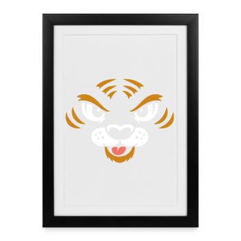 Tiger | Big Face Costume Carnival Disguise - Framed poster (27 × 37 cm) - black - Front
