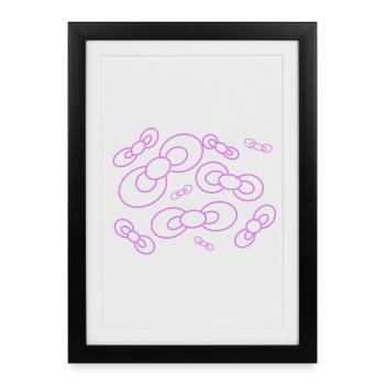 Arcs flottants en violet - Affiche encadrée (27 × 37 cm) - noir - Devant