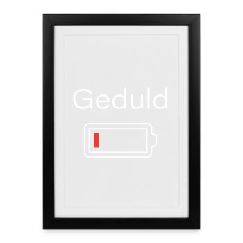 Patience Battery Motif Battery Empty - Framed poster (27 × 37 cm) - black - Front