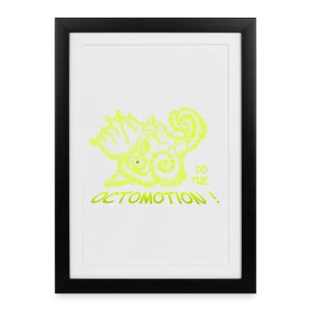 Do the Octomotion – Funny Octopus & Sea - Framed poster (27 × 37 cm) - black - Front