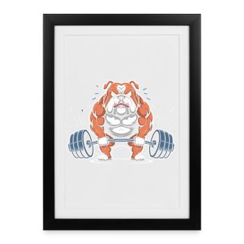 Power bulldog lifting - Framed poster (27 × 37 cm) - black - Front