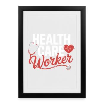 Emblème des professionnels de santé - Affiche encadrée (27 × 37 cm) - noir - Devant