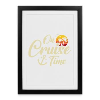 Vacances d’été en croisière Voyage de croisière - Affiche encadrée (27 × 37 cm) - noir - Devant
