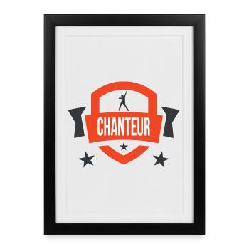 Singer – music, stage, passion, voice, performance - Framed poster (27 × 37 cm) - black - Front