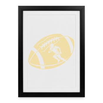 Football américain Rugby - Affiche encadrée (27 × 37 cm) - noir - Devant
