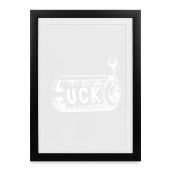La chance – Merde ! Drôle de discours sur la machine à sous - Affiche encadrée (27 × 37 cm) - noir - Devant
