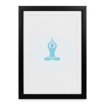 Chakra de Fleurs de Lotus Colorées - Affiche encadrée (27 × 37 cm) - noir - Devant