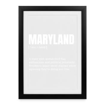 Maryland Flag Power Motif - Framed poster (27 × 37 cm) - black - Front