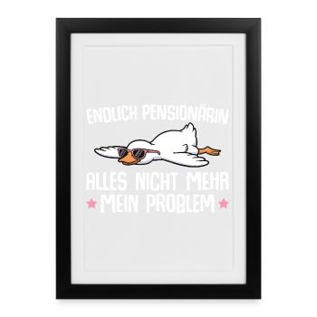 Pensioner Goose with Sunglasses - Pension - Framed poster (27 × 37 cm) - black - Front