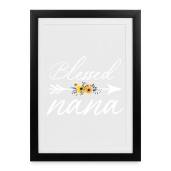 J’ai adoré le cadeau de la fête des mères de la chemise fleurie de Nana - Affiche encadrée (27 × 37 cm) - noir - Devant