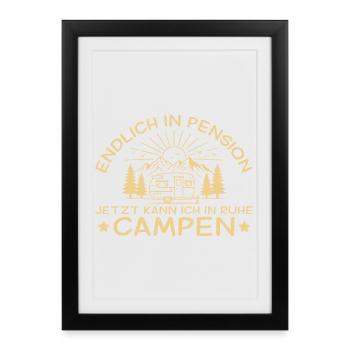 Retraite du camping de la maison d’hôtes - Affiche encadrée (27 × 37 cm) - noir - Devant