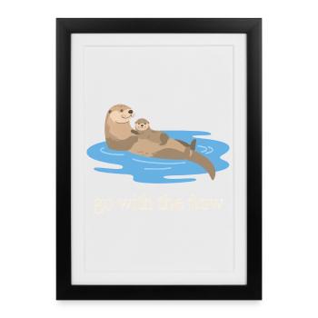 Optez pour le Flow Otter Duo - Affiche encadrée (27 × 37 cm) - noir - Devant