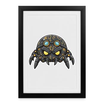 Tarantula Sentinel Steampunk Mechanical Black - Framed poster (27 × 37 cm) - black - Front