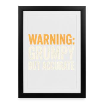 Achtung: Griesgrämiger, aber treffender und lustig - Affiche encadrée (27 × 37 cm) - noir - Devant
