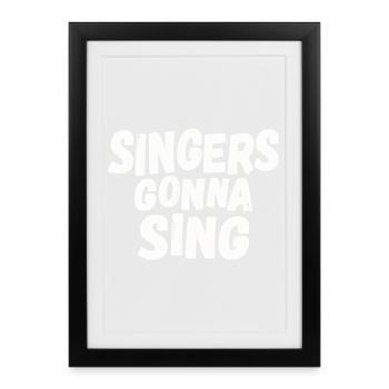 Singers going to sing - Framed poster (27 × 37 cm) - black - Front