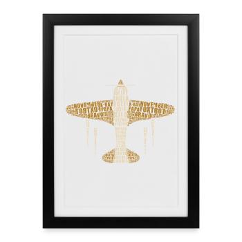Chemise d’aviation de pilote à alphabet phonétique - Affiche encadrée (27 × 37 cm) - noir - Devant