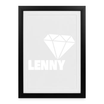 Lenny en diamant - Affiche encadrée (27 × 37 cm) - noir - Devant