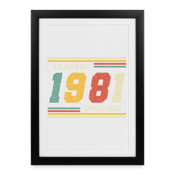 Classique 1981 original 1981 - Affiche encadrée (27 × 37 cm) - noir - Devant