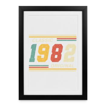 Classique 1982 original 1982 - Affiche encadrée (27 × 37 cm) - noir - Devant