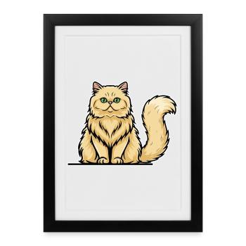Cream Persian Cat Long Hair Vintage Portrait - Framed poster (27 × 37 cm) - black - Front