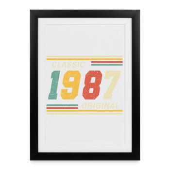 Classique 1987 original 1987 - Affiche encadrée (27 × 37 cm) - noir - Devant