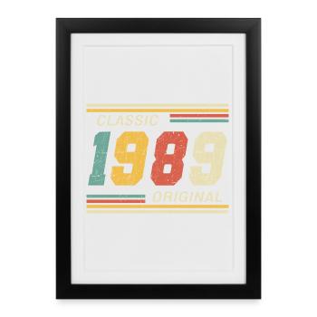 Classique 1989 original 1989 - Affiche encadrée (27 × 37 cm) - noir - Devant