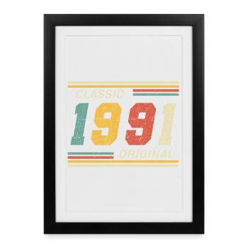 Classic 1991 original 1991 - Framed poster (27 × 37 cm) - black - Front