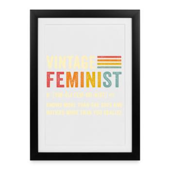 Feminist Definition Vintage - Framed poster (27 × 37 cm) - black - Front