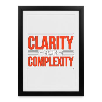 La clarté du designer de logo l’emporte sur celui du designer créatif - Affiche encadrée (27 × 37 cm) - noir - Devant