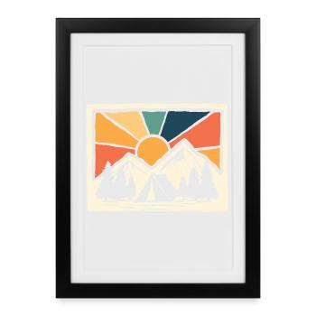 Mountain Camping Hiking Forest Scouts Campers - Framed poster (27 × 37 cm) - black - Front