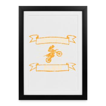 Alwin as a biker - Framed poster (27 × 37 cm) - black - Front
