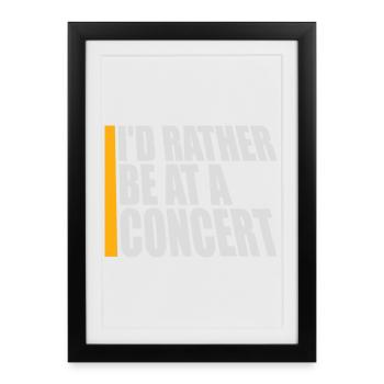 Je préférerais être à un concert Lustig Musik Konzert - Affiche encadrée (27 × 37 cm) - noir - Devant