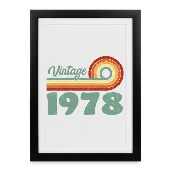 Vintage 1978 Retro Mountain Birthday 1978 - Framed poster (27 × 37 cm) - black - Front