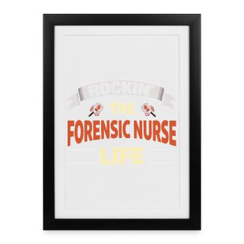 Rockin l’infirmière médico-légale Soins de vie - Affiche encadrée (27 × 37 cm) - noir - Devant